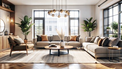 Fototapeta premium minimalist living room 