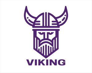 Viking Logo Design Vector Template. Lines Viking Logo Design Icon Symbol Vector Illustration.