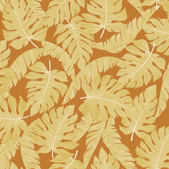 Abstract tropical plant seamless pattern,