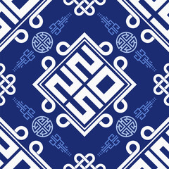 Seamless pattern with Asian elements for happy Chinese new year of the Snake 2025