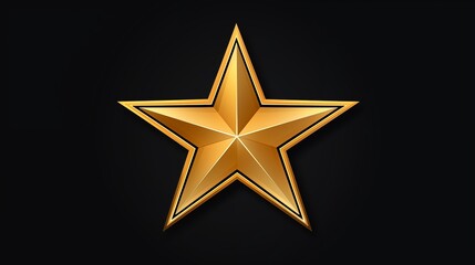 Fototapeta premium Golden Five-Pointed Star Emblem with Shiny Metallic Finish