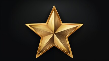Obraz premium A highly detailed and shiny golden five-pointed star decoration