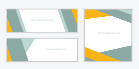 Naklejka premium Abstract green and yellow triangle overlapping layers geometric shapes background a combination set collection