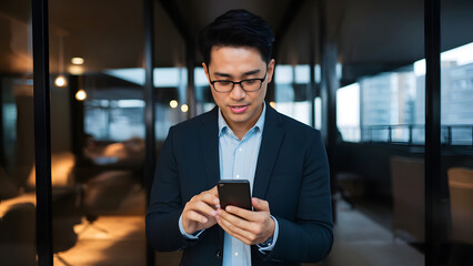 Fototapeta premium Portrait of smiling Business man using digital tablet at cafe