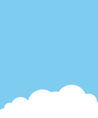 the charming white cloud with blue background