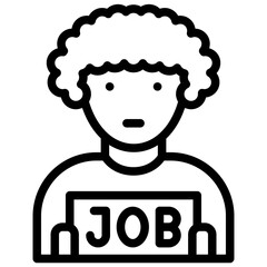 unemployment icon illustration design with outline