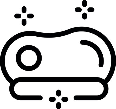 recommend clip art: Simple line icon of a soap bar with shining effect, representing cleanliness and hygiene