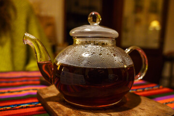 glass teapot with infusion