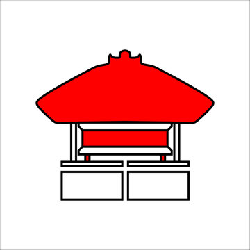 red japanese shrine simple design clip art preview
