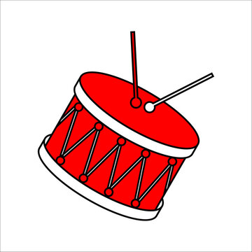 red drum with drumsticks