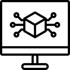 Virtual Machine Line Icon Vector