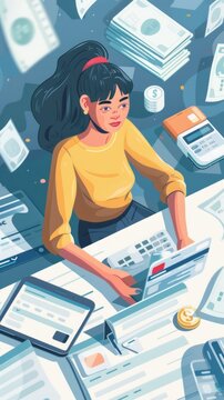 eminder to pay by credit card, cash. Timely payment planning stock illustration