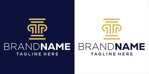 Creative Legal Logo Design Letter P Simple Luxury Pillar Line For Lawyer or Museum Logo, Design Inspiration, Illustration, Vector