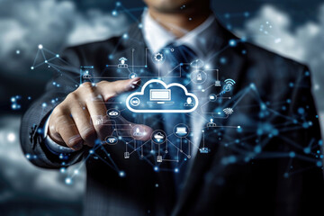 Fototapeta premium Cloud storage and cloud computing concepts