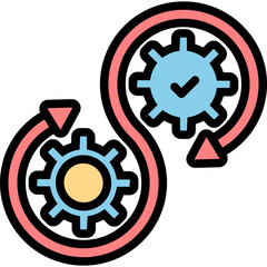 Devops Colored Outline Icon Vector