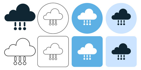 rain weather, hail rain, ice rain, icon symbol stroke line and glyph