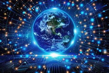 Obraz premium The Blue Circuit and the Earth