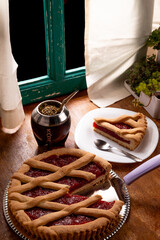 Frola pasta stuffed with homemade baked quince paste, traditional Argentine © Juan