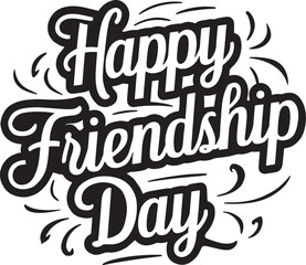 Happy Friendship day vector typographic design. Hand drawn modern line calligraphy.