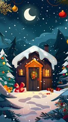 Naklejka premium Smartphone advent calendar application