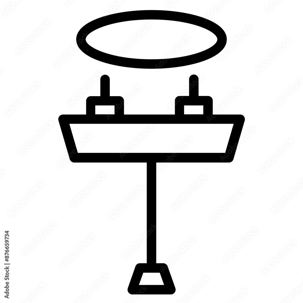 Poster bathroom fittings furniture line icon