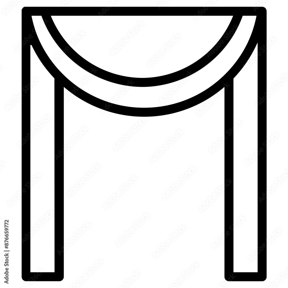 Poster blind curtains window line icon