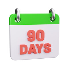 90 days 3d render icon