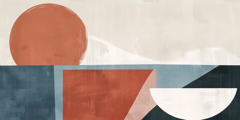 Minimalist abstract design with clean lines and a muted color palette, emphasizing simplicity and balance