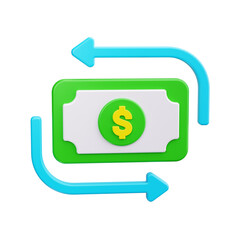 money back 3d render icon
