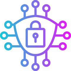 Cybersecurity Gradient Icon Vector