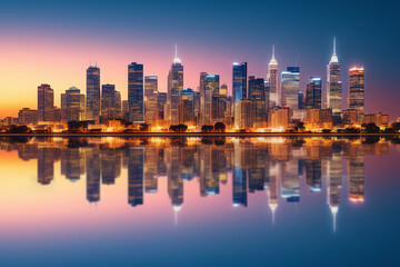 Obraz premium city skyline at night