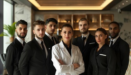 Advertising portrait shot of a hotel staff team