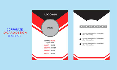 Modern and creative company employee, id card design bundle office staff identity card template design, Modern Id Card Design Template Vector Image Save to Library