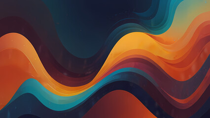 Abstract illustration that explores the fluidity and transformation of colors in a gradient, blending seamlessly from cool blues to warm oranges