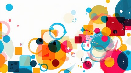 Colorful abstract geometric shapes white background, perfect creative design projects modern art inspiration.