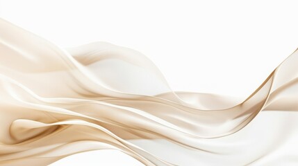 Obraz premium Elegant abstract wave pattern beige white tones creating serene calm background, perfect contemporary design projects.