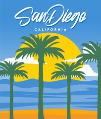 Fototapeta premium san diego california with beautiful skies and beaches