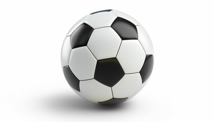 Fototapeta premium A traditional black and white soccer ball, isolated on a white background