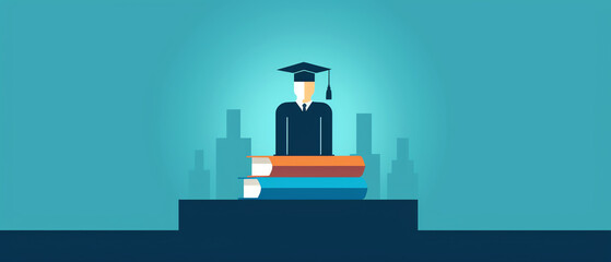 Aspirations in career achievements, flat design, vivid milestone animation