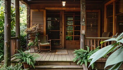 wooden house in the garden