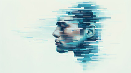 Subtle and emotional portrait painting, detailed brushstrokes, double exposure