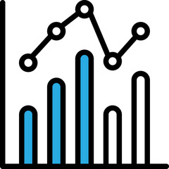 Statistics Blue Icon Vector