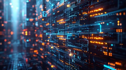 Obraz premium visual representation of firewalls and intrusion detection systems safeguarding a network against cyber threats and unauthorized access