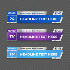 Colorful vector template set of lower thirds