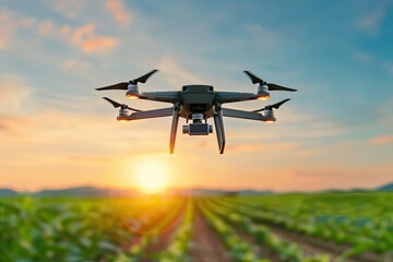 Drone doing surveillance n agriculture feed 