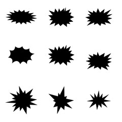 Bubble bursting shape icon in flat set. isolated on transparent background. 