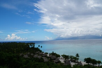 Turquoise sea view from Moorea Island - Belv&eacute;d&egrave;re observatory