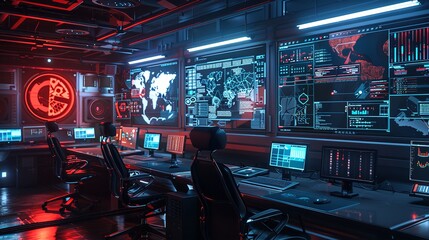 TV studio set in preparation. Large scale monitors. Hand edited generative AI.