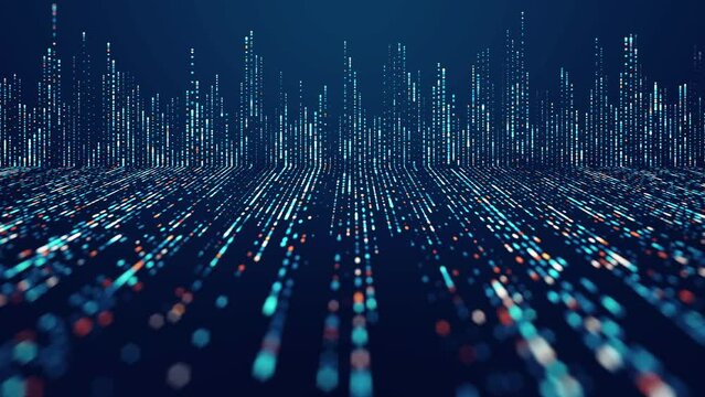 Big data technology background. Motion of digital data flow. Transferring of big data. Artificial Intelligence Quantum Computer,  big data,  block chain, data flow, analysis