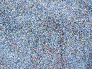 Aerial view plenty of plastic bottles, Waste plastic bottles other types of plastic waste at the waste disposal site, plastic bottles at the factory for processing and recycling PET recycling plant.